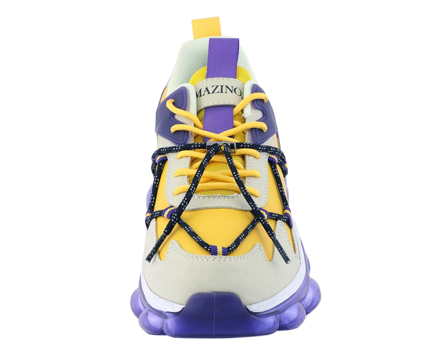 Mazino Degree purple and yellow sneakers front