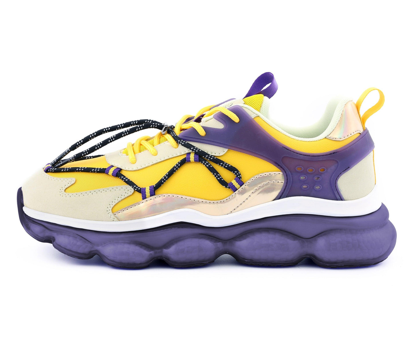 Mazino Degree purple and yellow sneakers side