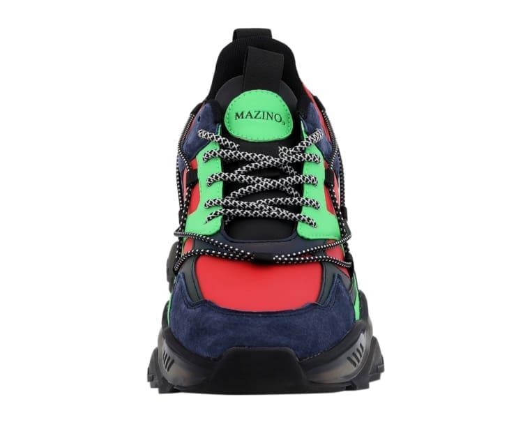 Mazino Dynamite red and green sneakers front