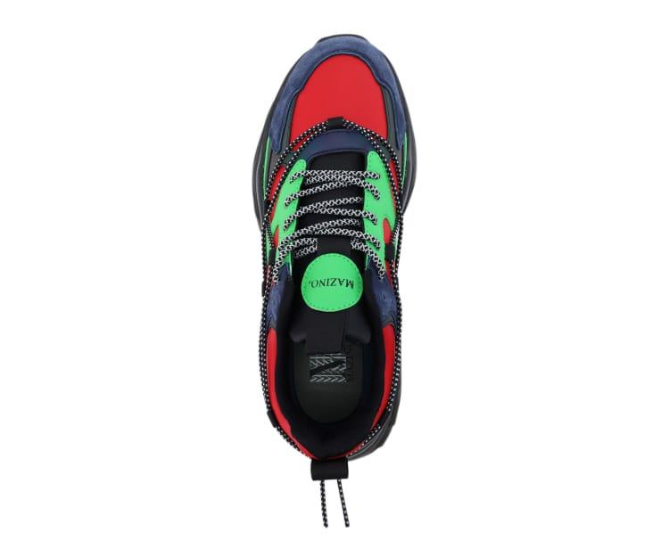 Mazino Dynamite red and green sneakers top