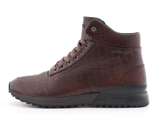 Mazino Hessonite brown high top sneakers side