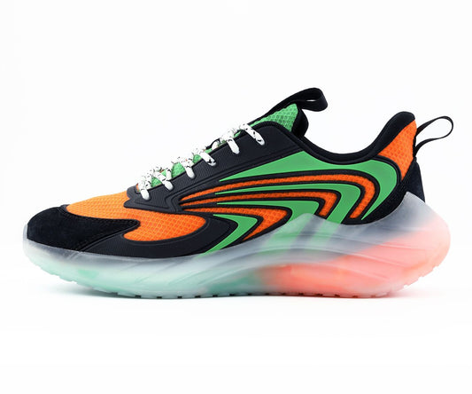  Mazino Krypton orange and green sneakers side