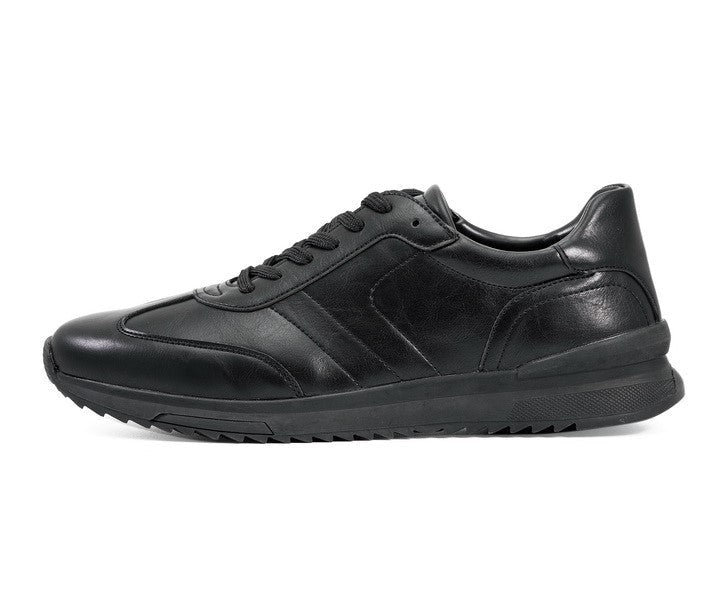 Mazino Lennox mens black fashion sneakers side