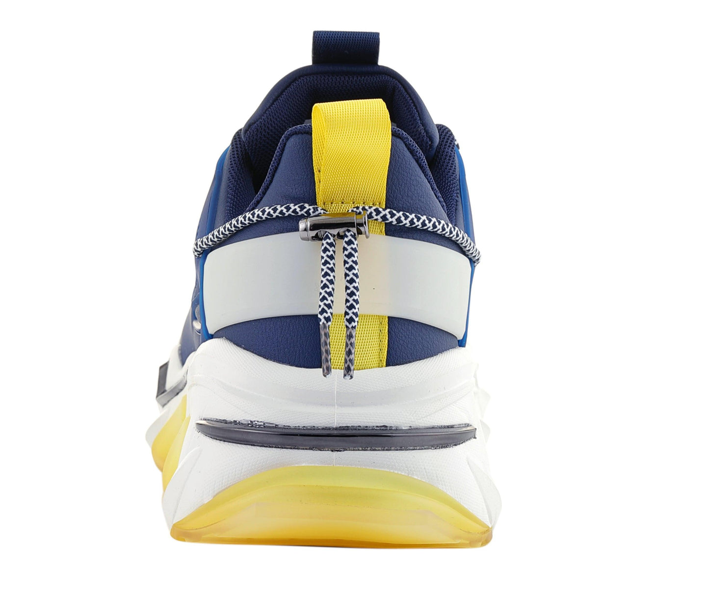 Mazino Lolite navy blue and yellow sneakers back