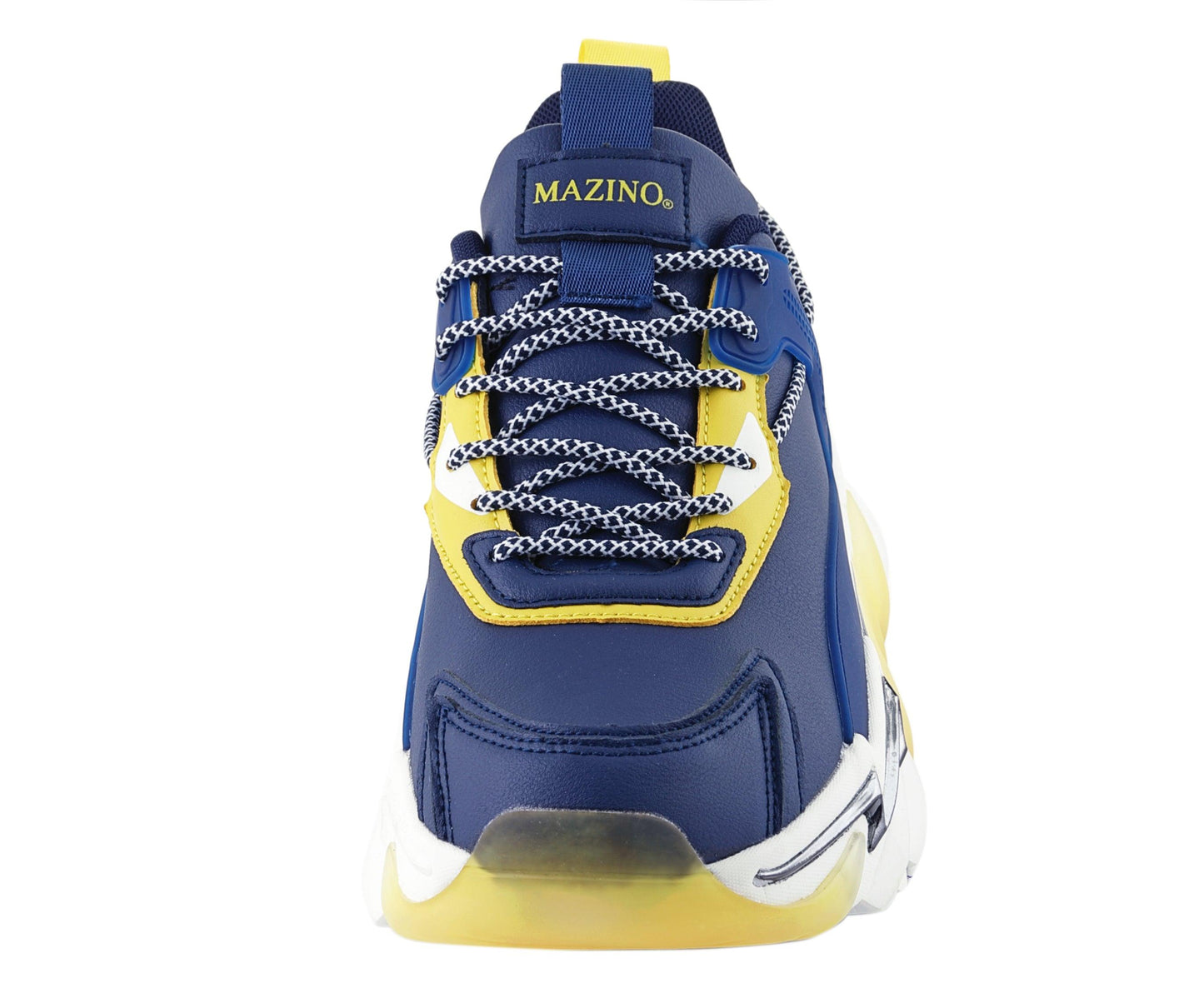 Mazino Lolite navy blue and yellow sneakers front