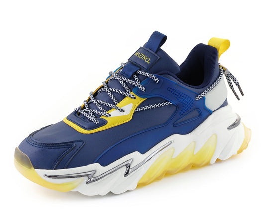 Mazino Lolite navy blue and yellow sneakers main