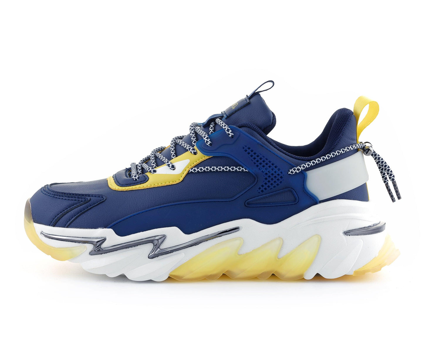 Mazino Lolite navy blue and yellow sneakers side