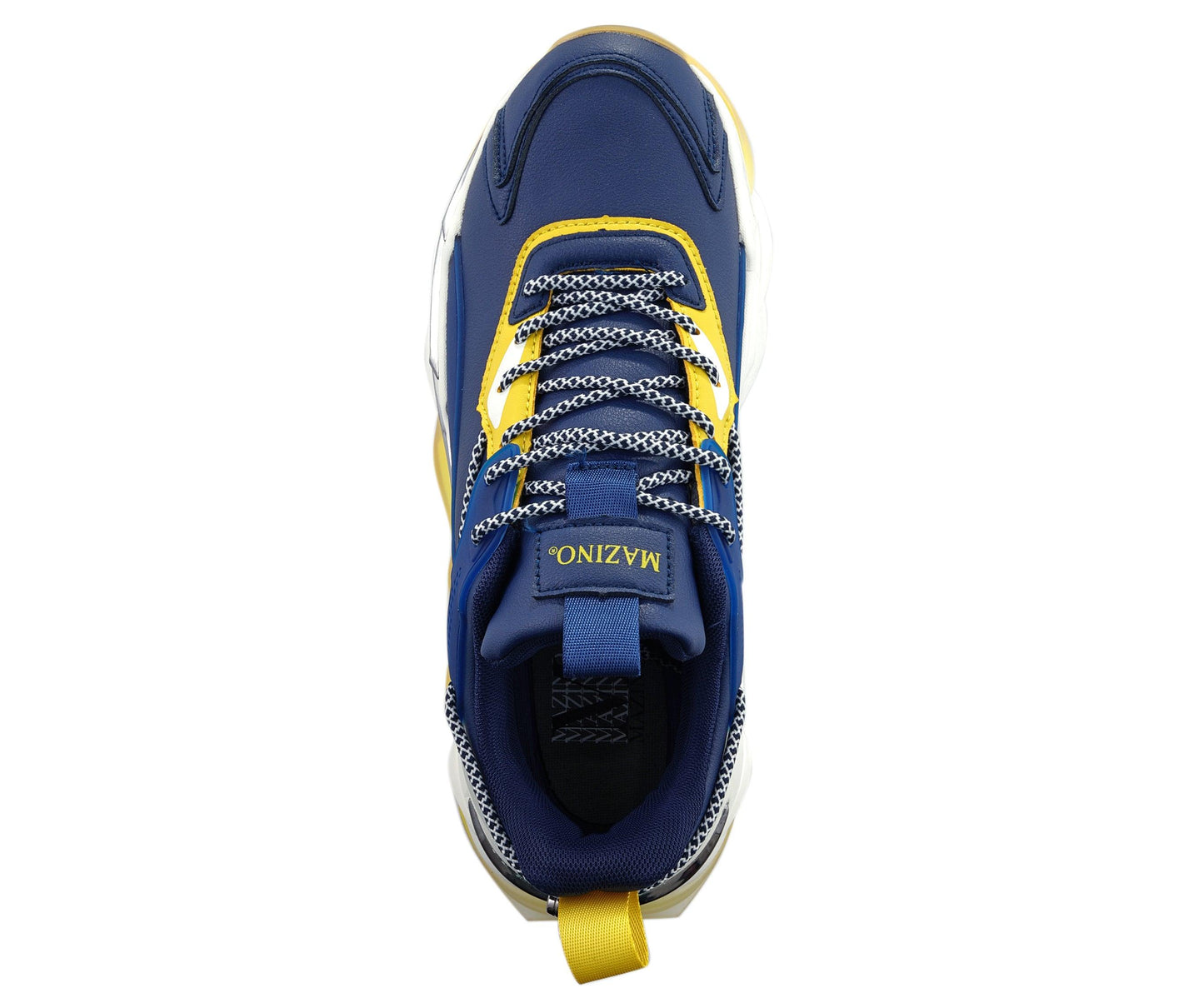 Mazino Lolite navy blue and yellow sneakers top